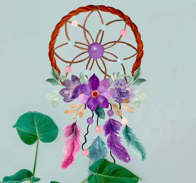 Stickers objecten Bloemen dromenvanger - TenStickers