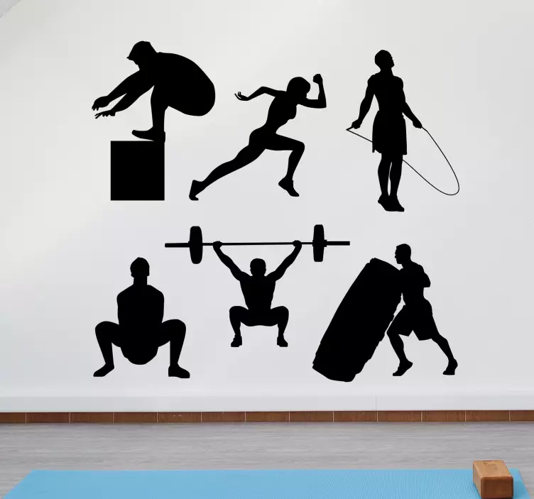 Personen stickers Fitnessgewichten uitwerken - TenStickers