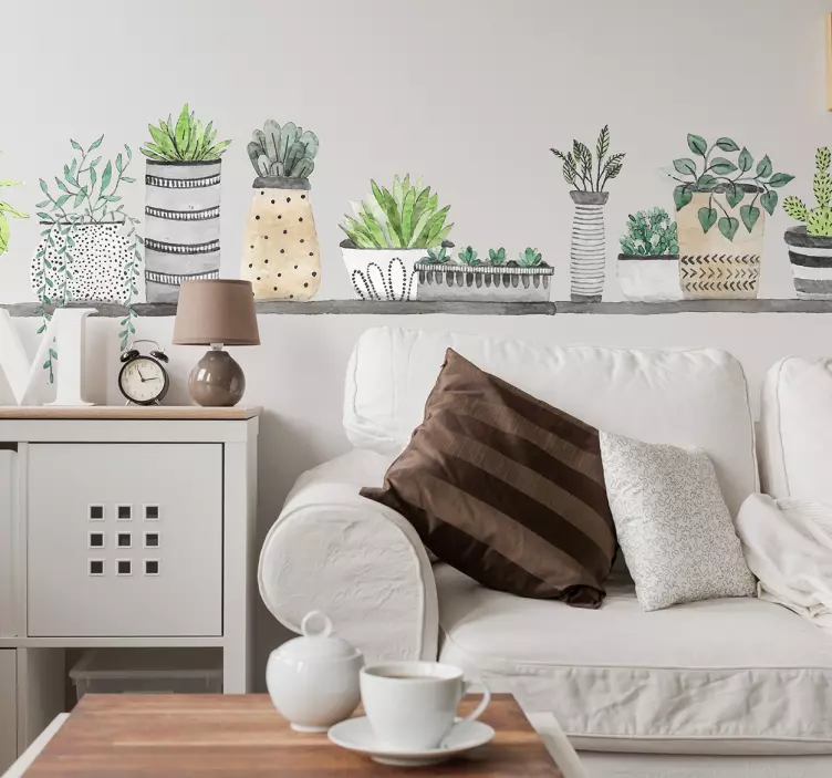 Muursticker planten plankplanten - TenStickers