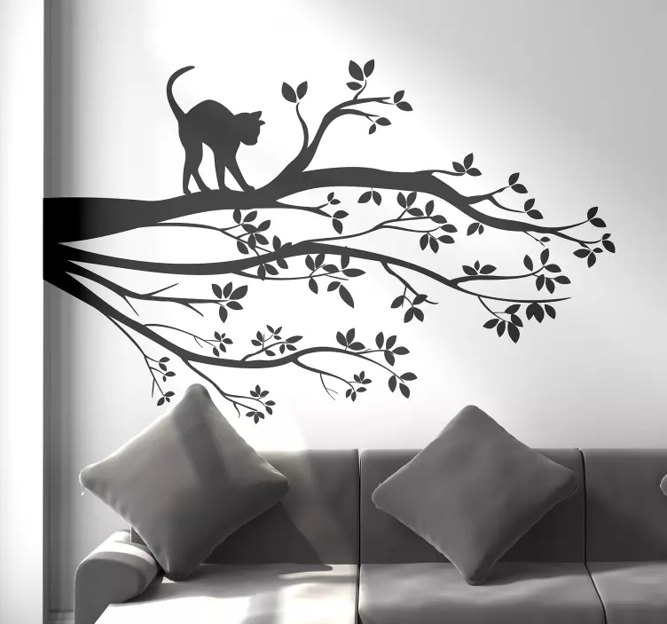 Muursticker slaapkamer boom silhouet - TenStickers