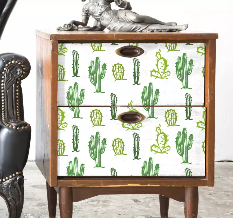 Slaapkamer meubelsticker cactussen - TenStickers