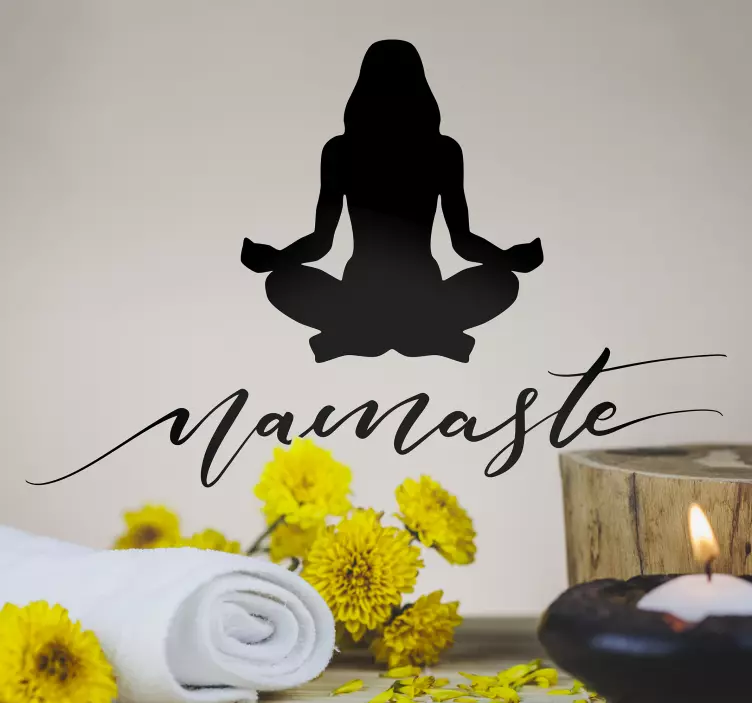 Slaapkamer muursticker yoga namasté - TenStickers