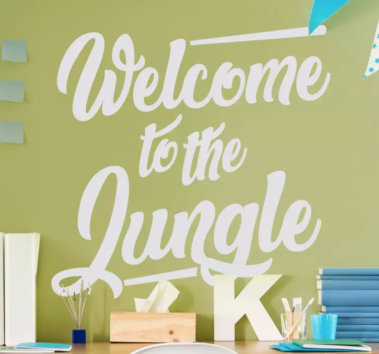 Stickers songteksten Welkom in de jungle - TenStickers