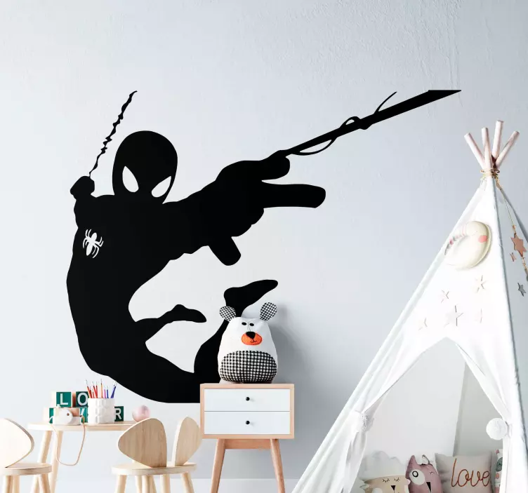 Superhelden stickers Silhouet spiderman - TenStickers