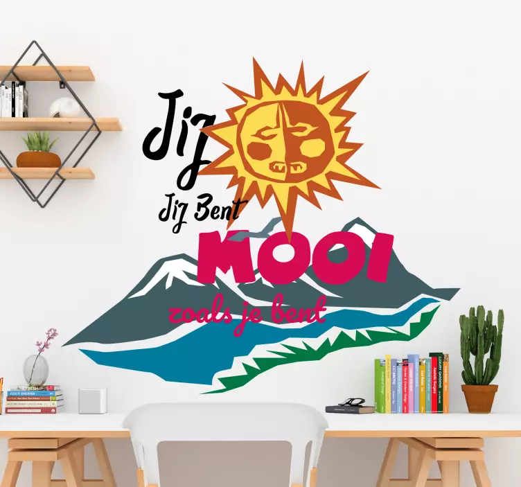 Tekst muursticker jij bent mooi - TenStickers