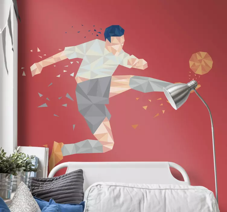 Muurstickers tienerkamer moderne voetballer - TenStickers