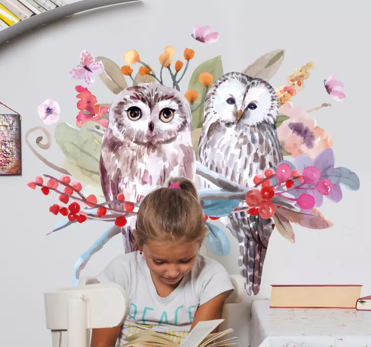 Raamstickers vogels Boom met dieren - TenStickers