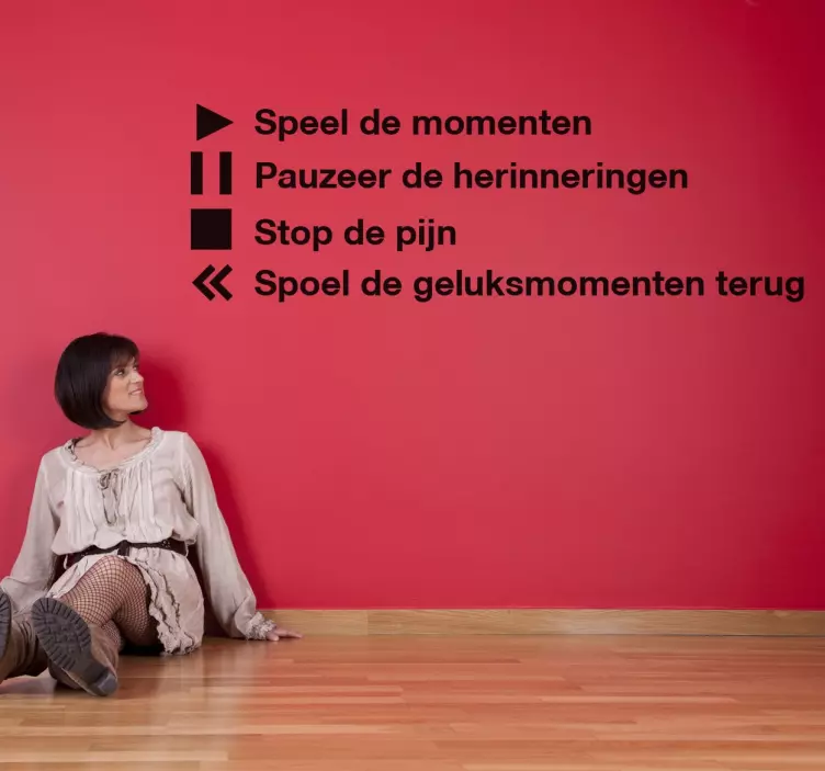 Muurtekst Sticker Happy Moments - TenStickers