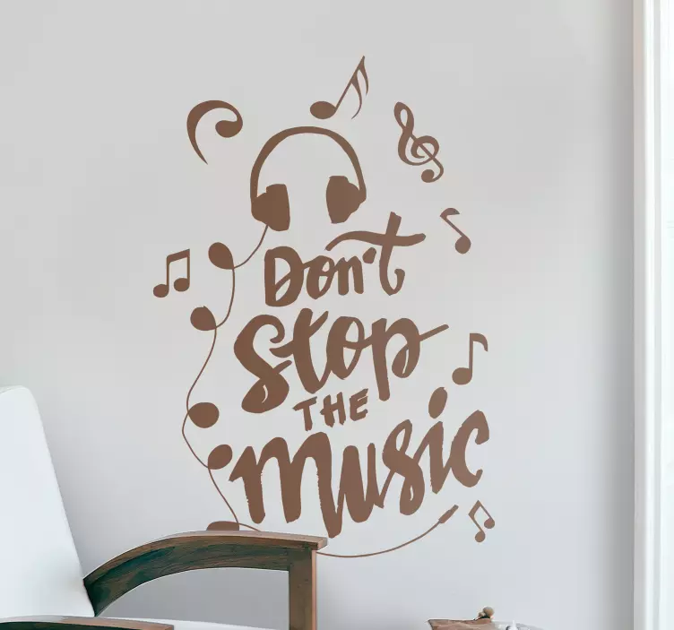 Muzikale quote decor sticker muzikaal - TenStickers