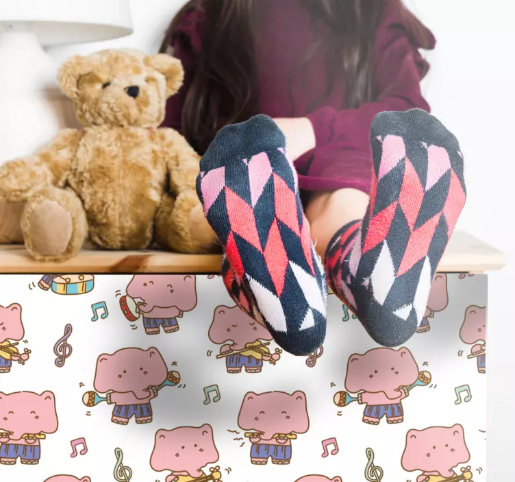 Muzikale tekenfilmfiguren muursticker kinderkamer - TenStickers