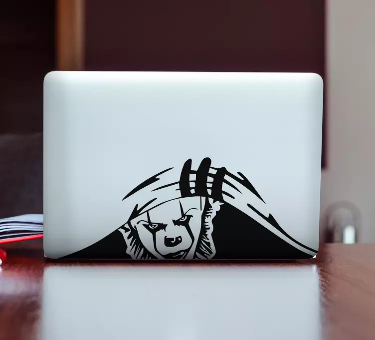 Mysterieuze clown laptop skin - TenStickers