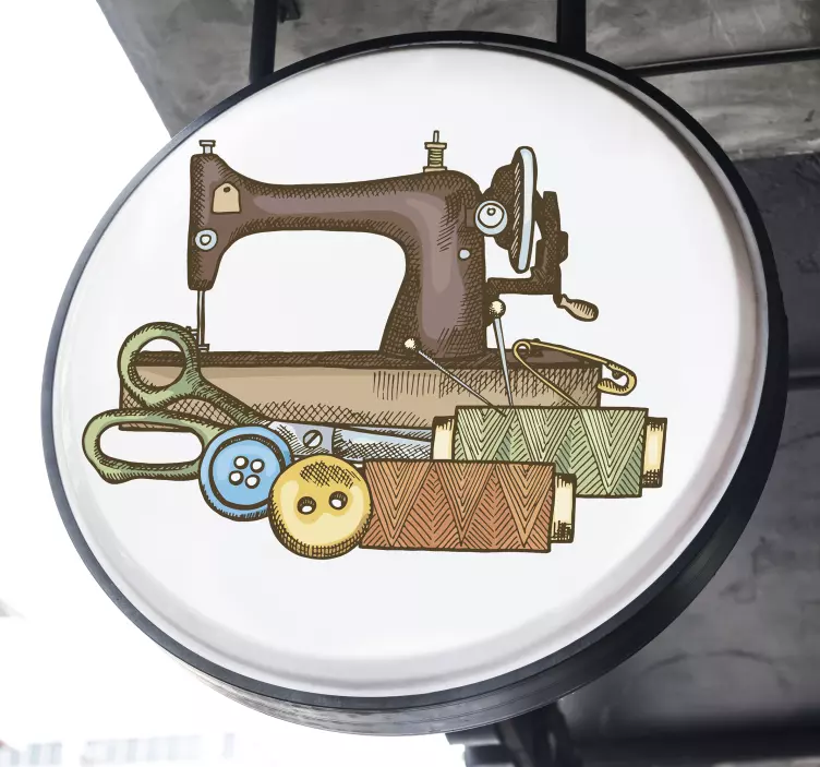 Naaigarnituur kunst muursticker - TenStickers