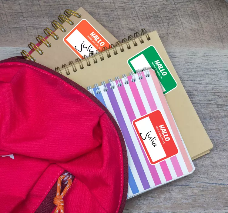 Naam kaartjes stickersset - TenStickers