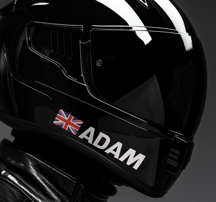 Naam met vlagontwerp motor sticker - TenStickers