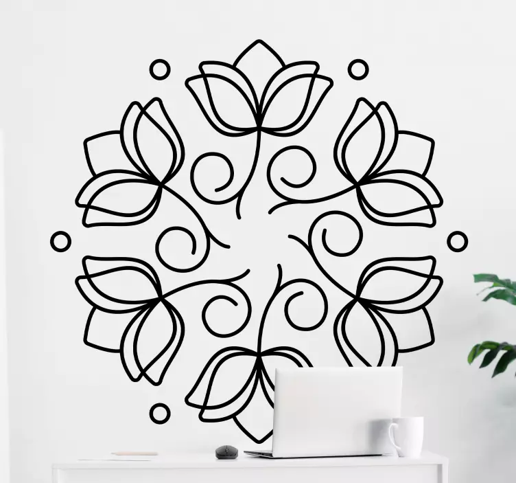 Natuur muursticker botanisch mandala concept - TenStickers