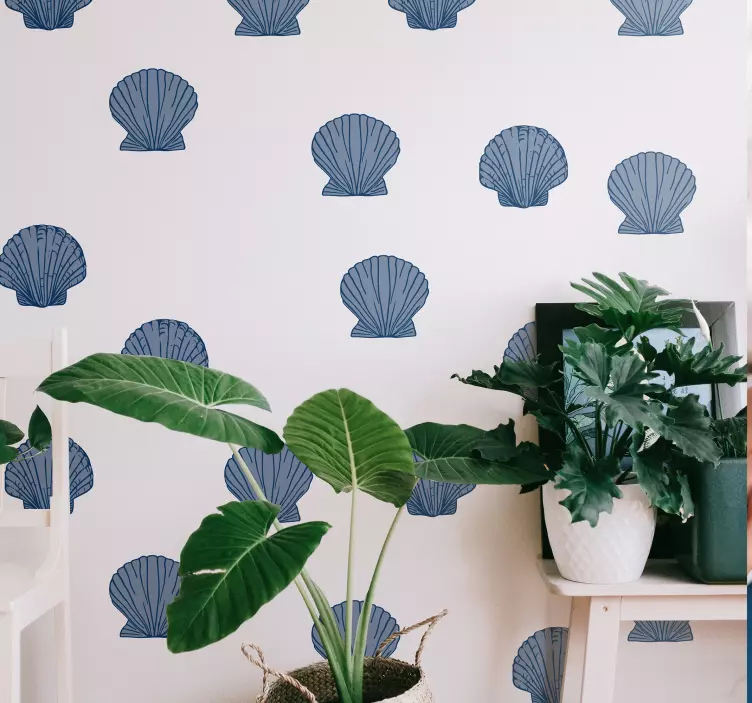 Natuur muursticker shell print stijl - TenStickers