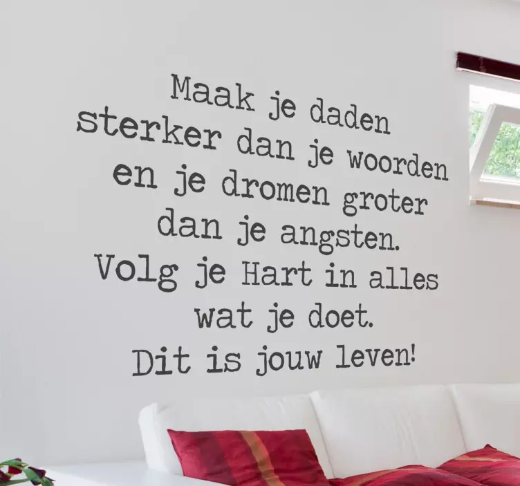Nederlandse tekst Motivatie sticker jouw leven - TenStickers