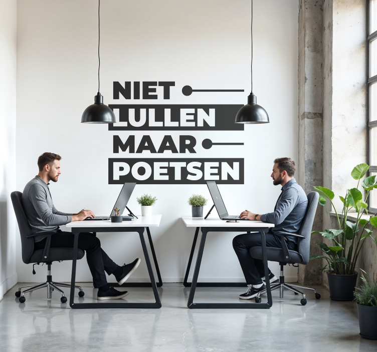 niet lullen maar poetsen quotes sticker - TenStickers