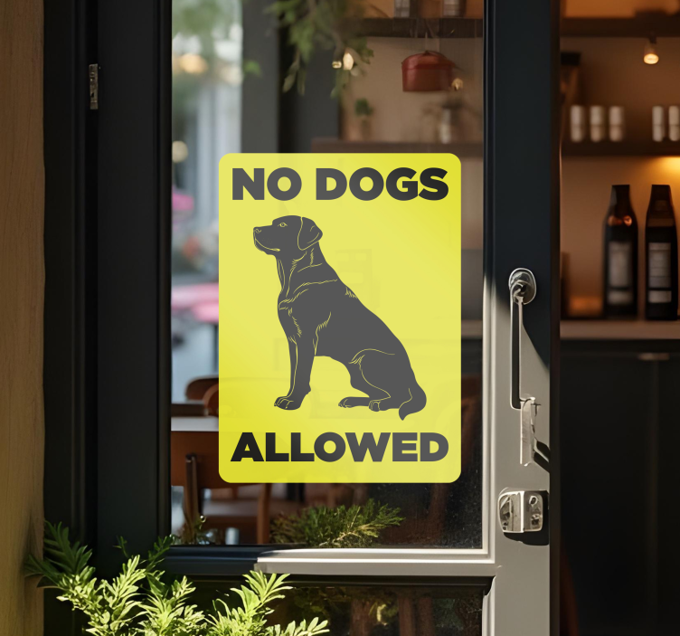 no dogs allowed etalage sticker - TenStickers