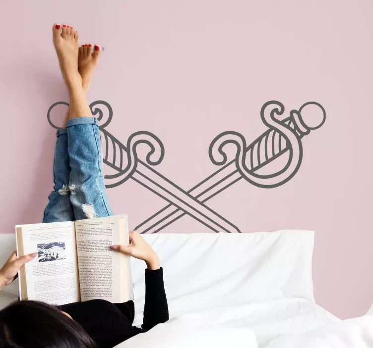 Object sticker kruisende messen arrangement - TenStickers