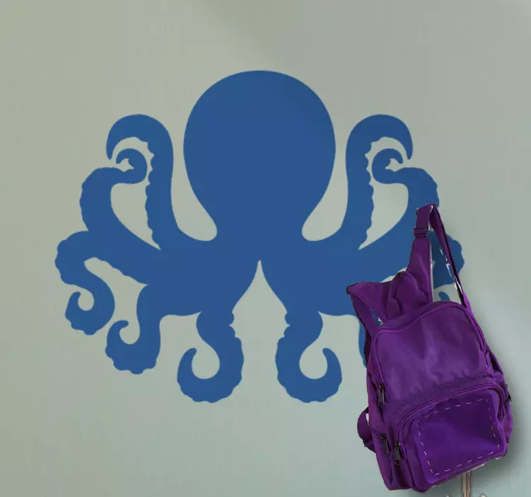 Octopus silhouet ontwerp kapstok muursticker - TenStickers