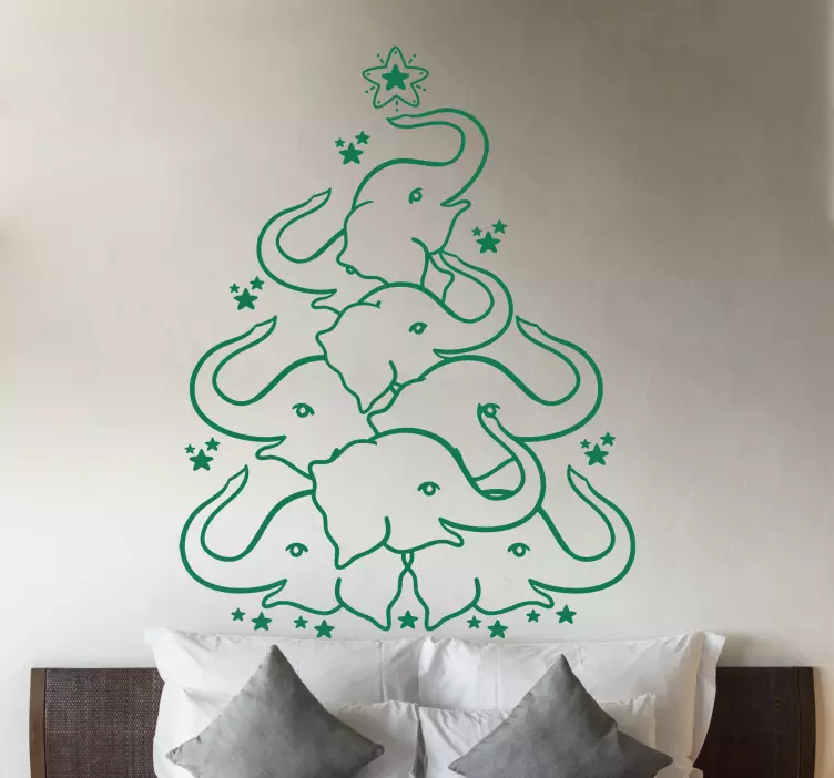 Kerst sticker olifantenboomdecoratie - TenStickers