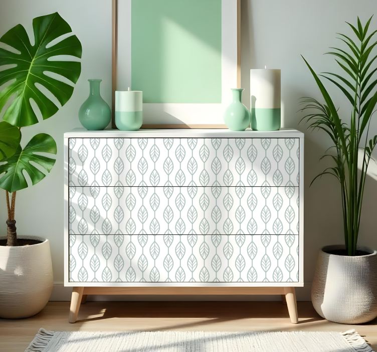 Omlijnde bladeren meubel sticker - TenStickers