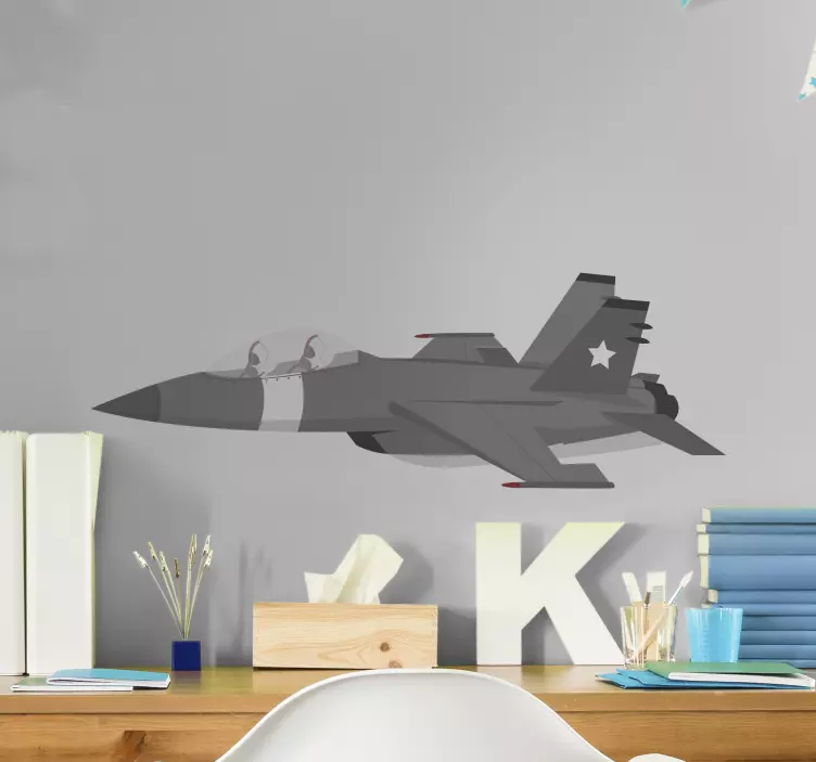 Ontwerp van straaljager voertuigen sticker - TenStickers