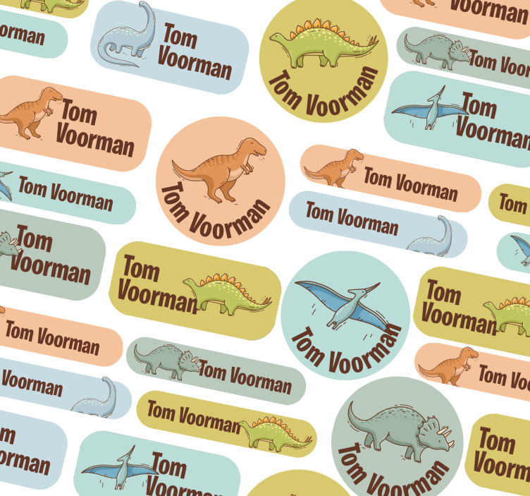 Ontwerpen voor dinosaurusscholen gepersonaliseerde sticker - TenStickers