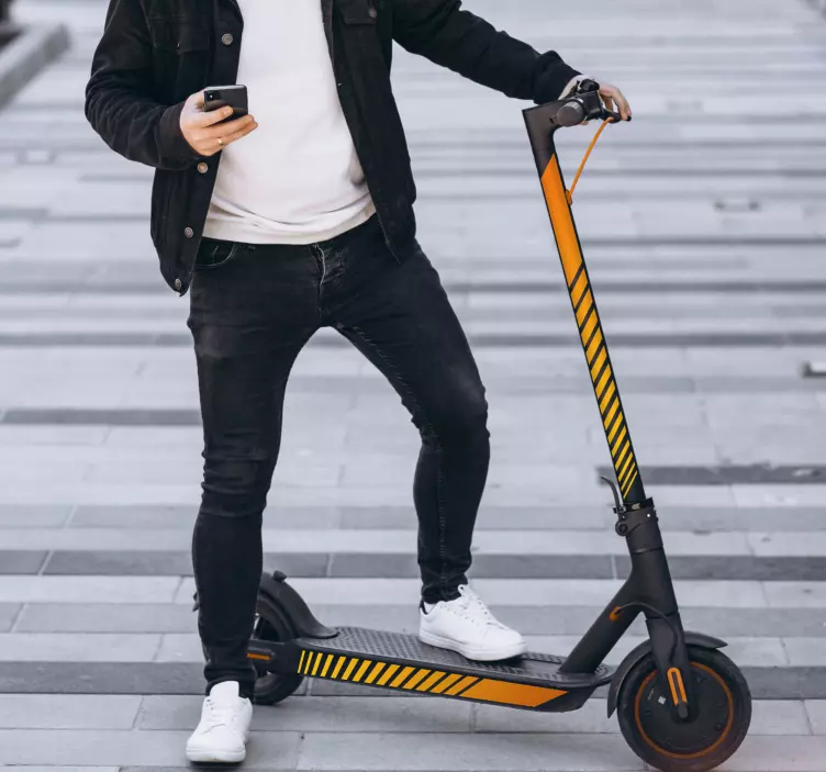 oranje strepen step sticker - TenStickers