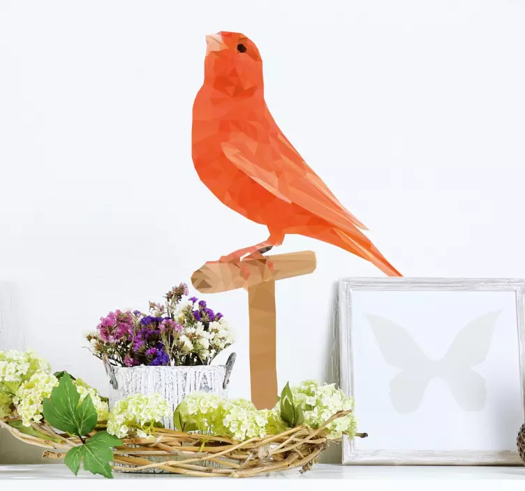 Oranje Vogel Muursticker - TenStickers