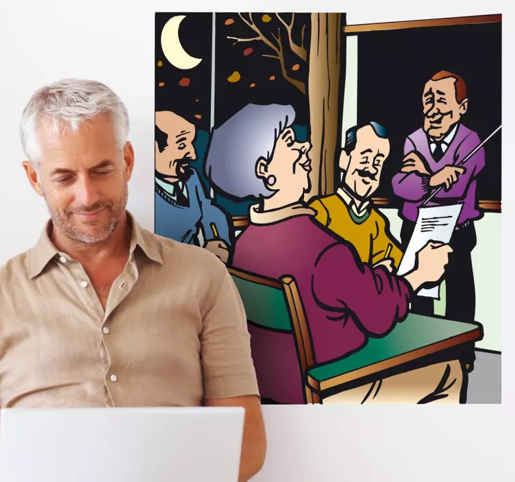 Ouderen klas les sticker - TenStickers