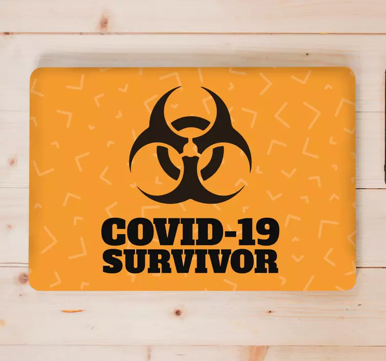 Embleem van covid-overlevende laptop sticker - TenStickers