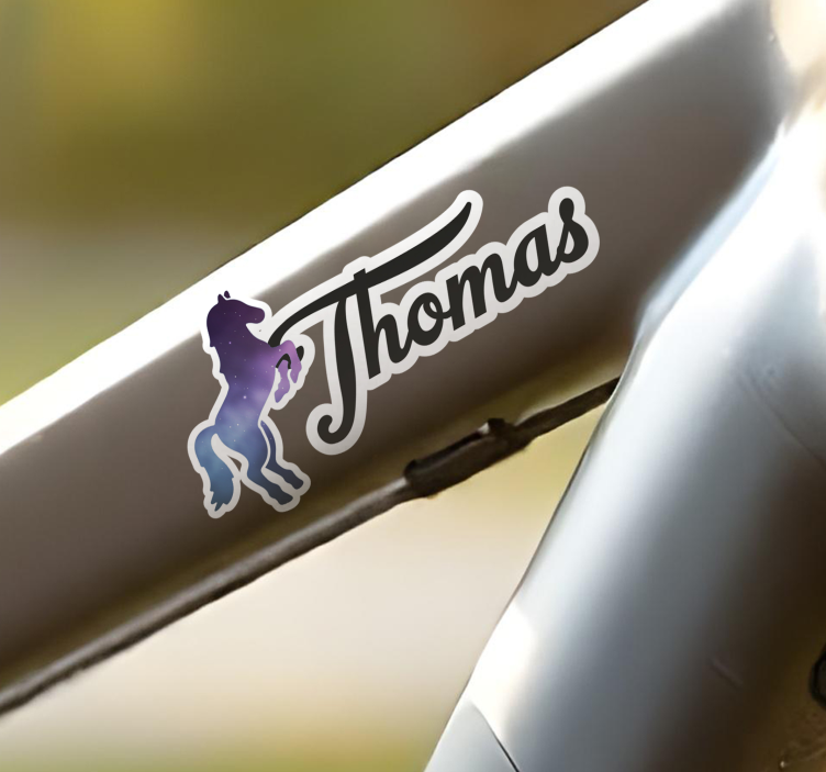Stijgerend Paard Fiets naamsticker - TenStickers
