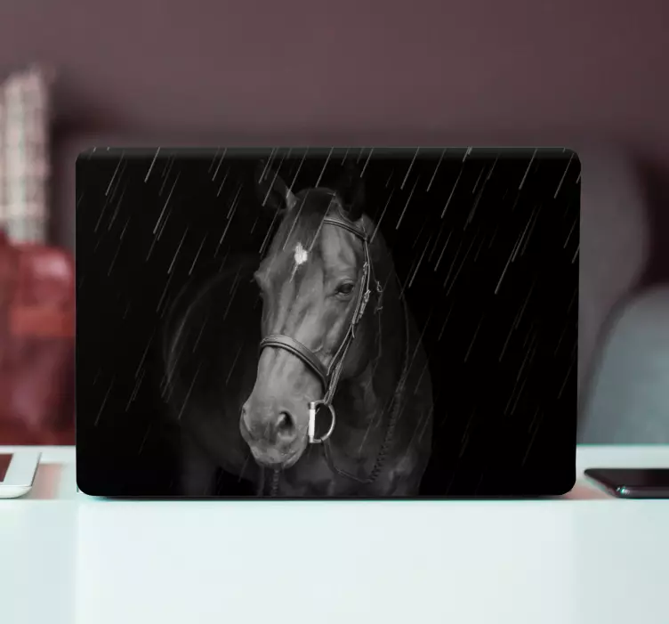 Paard regenachtige stemming laptop sticker - TenStickers