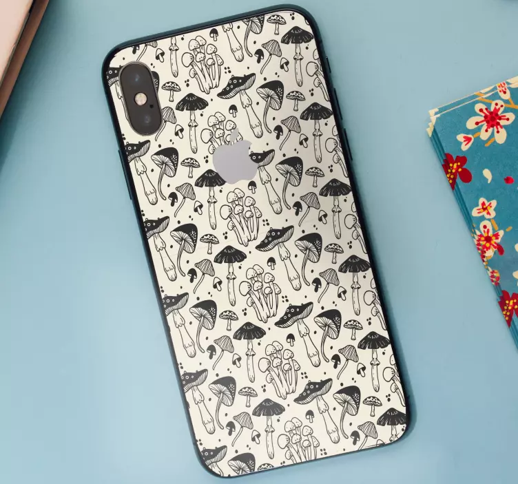 Paddenstoelillustratie iPhone sticker - TenStickers