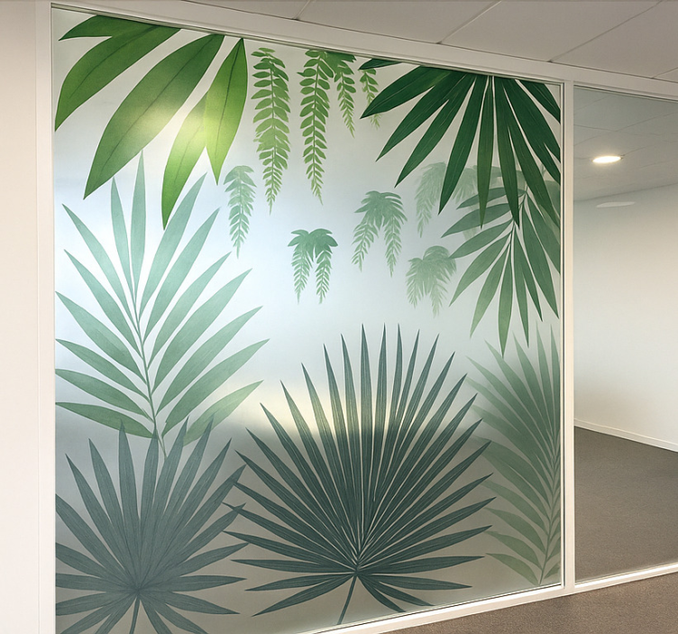 Palmbladerenmotief raamstickers - TenStickers