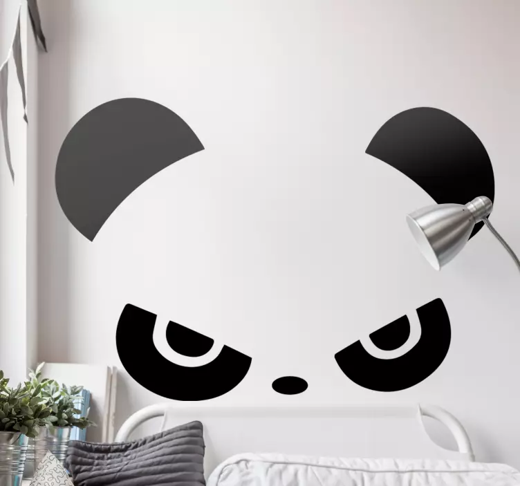 Panda gezichtsuitdrukking sticker kat en hond - TenStickers