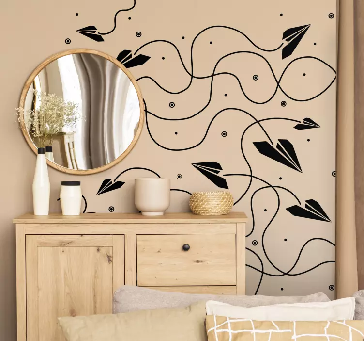 Papieren vliegtuig sticker - TenStickers