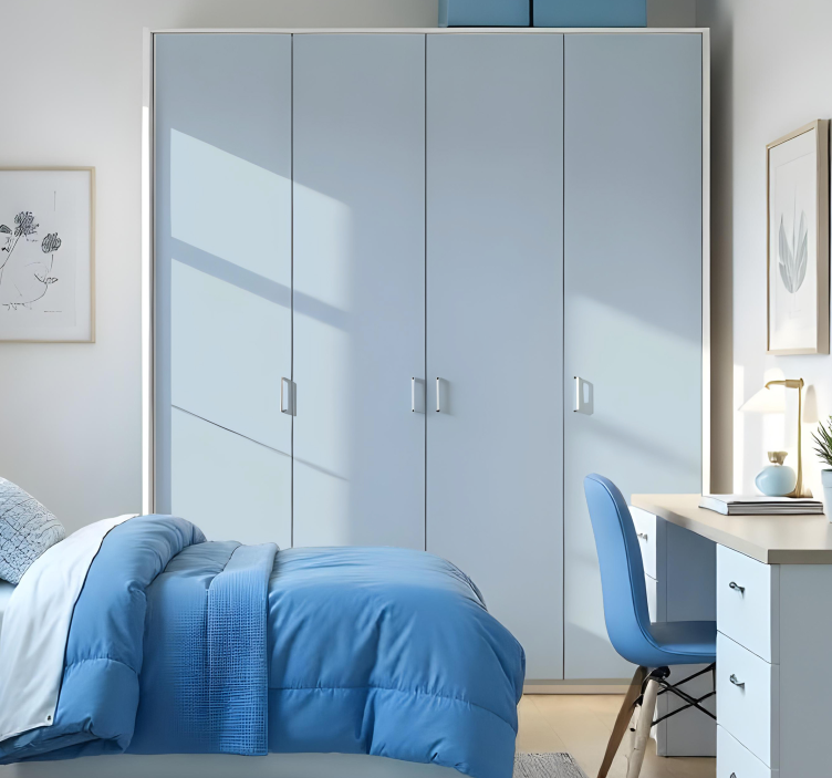 Pastelblauw kast stickers - TenStickers