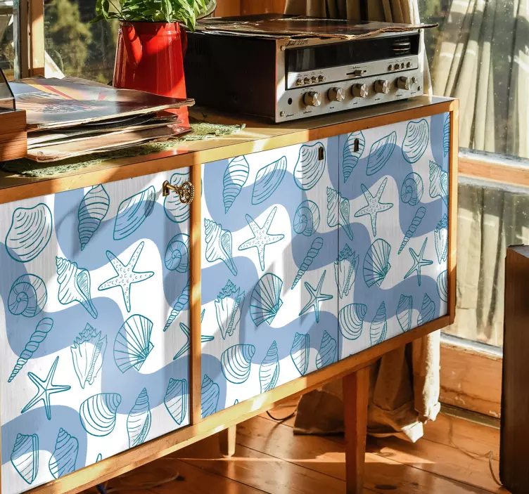 Patroon van zeeschelpen object sticker - TenStickers