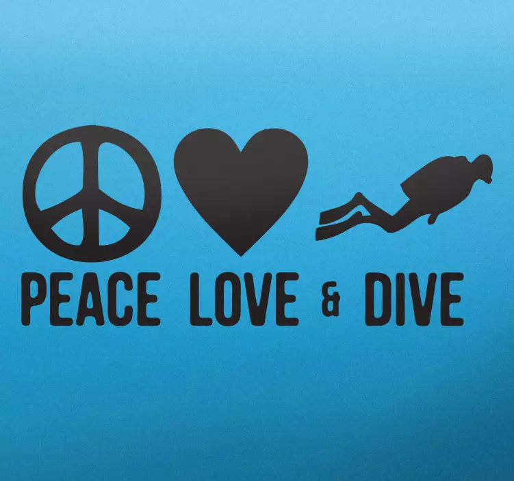 Peace love dive - TenStickers