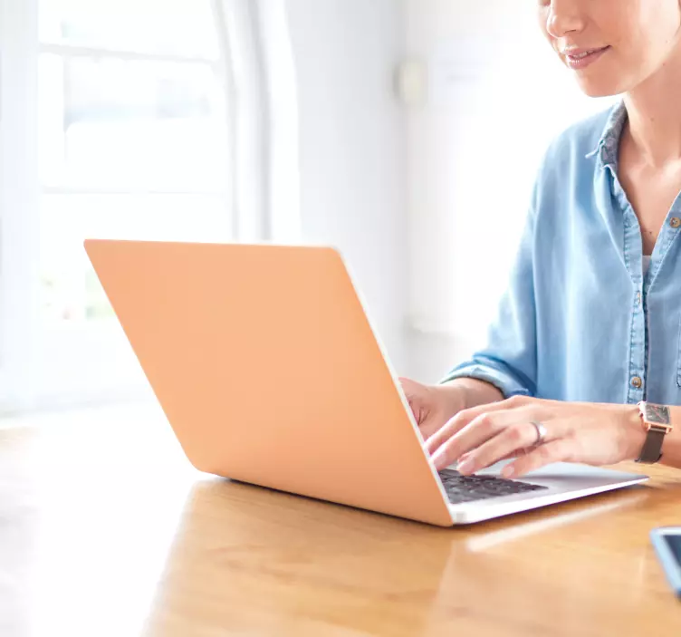 Perzik monochroom sticker voor laptop - TenStickers