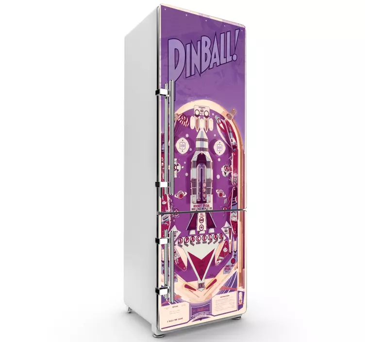 Pinball Koelkast Decoratiesticker - TenStickers