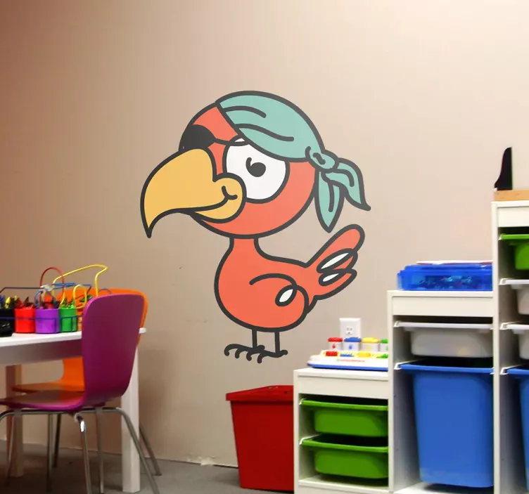 Piraten Papagaai Muursticker - TenStickers