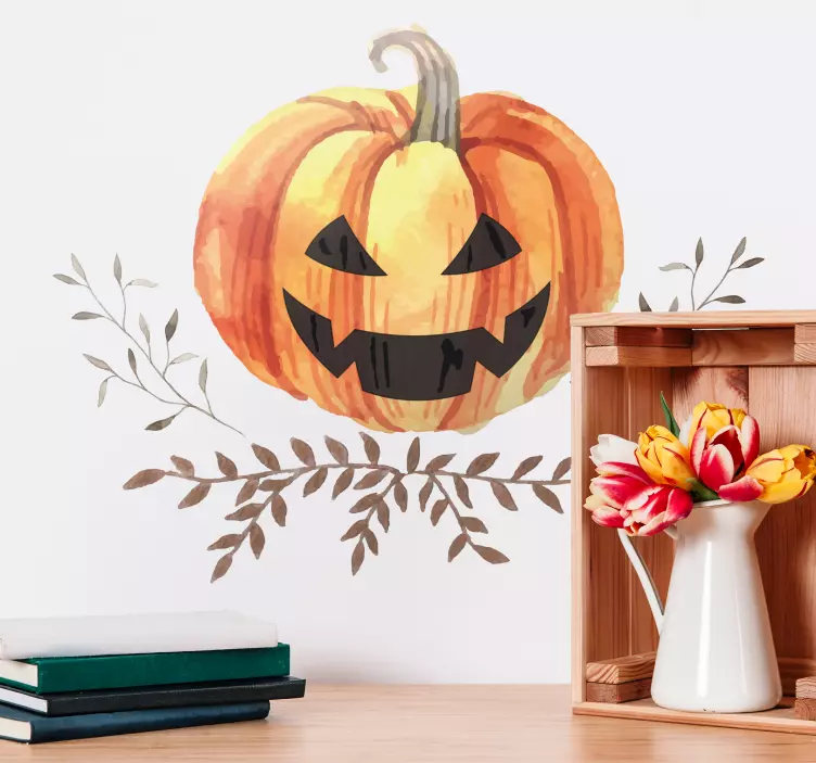 Pompoen met schaduwen halloween sticker - TenStickers