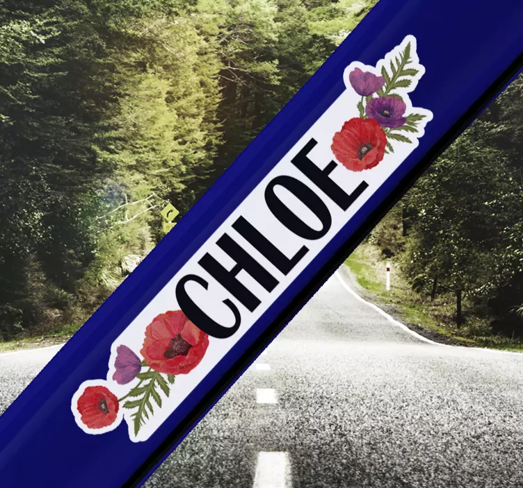 Fiets sticker poppy naam aanpasbaar - TenStickers