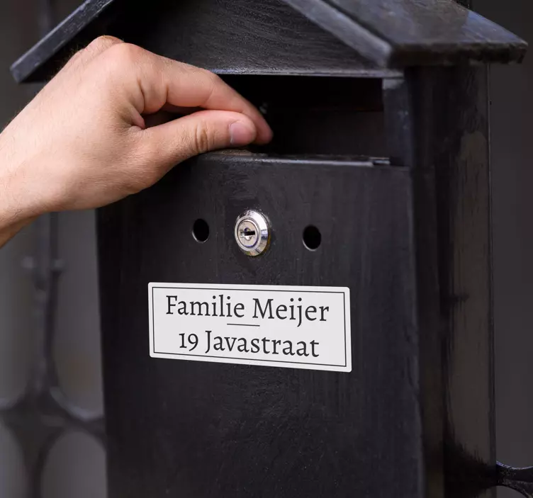 Postbus sticker met kleine persoonlijke label - TenStickers
