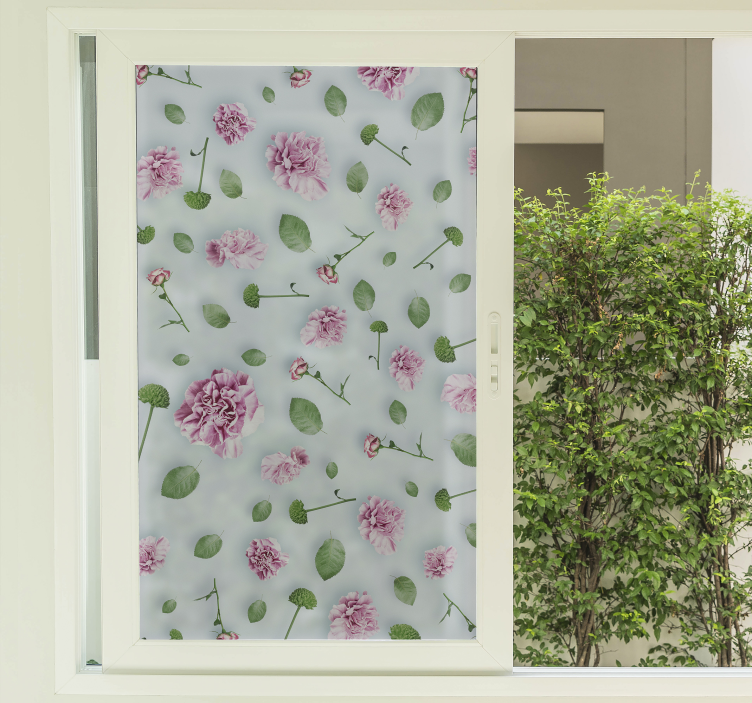 Privacy folie raam planten bloemen - TenStickers