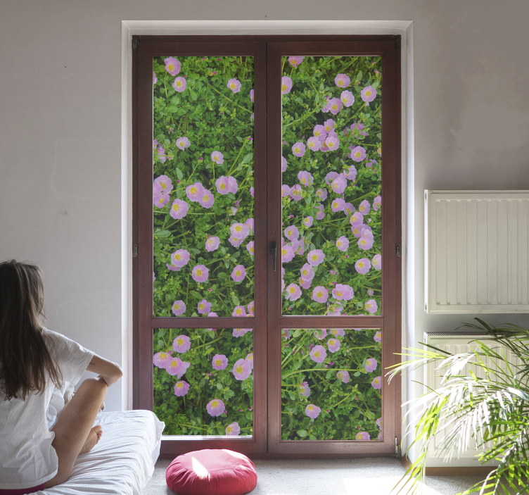 Privacy folie raam poolse bloemen - TenStickers